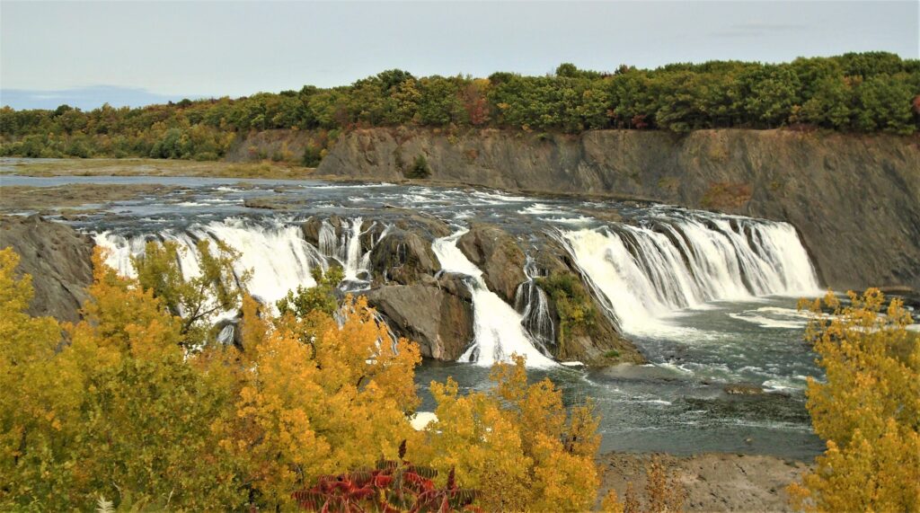 Cohoes Falls on the Mohawk River in Cohoes, New York